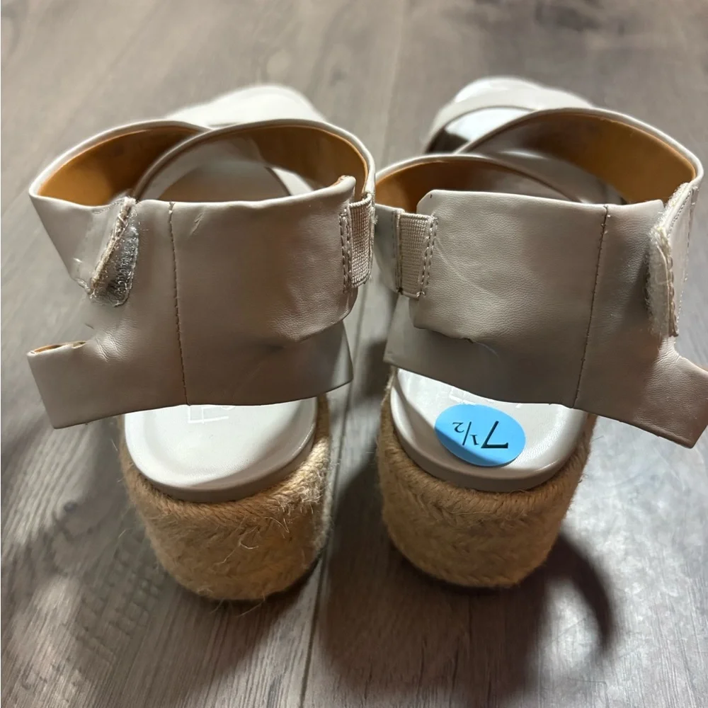 Franco Sarto Grey Strappy Platform Espadrilles‎ Sandals Classic